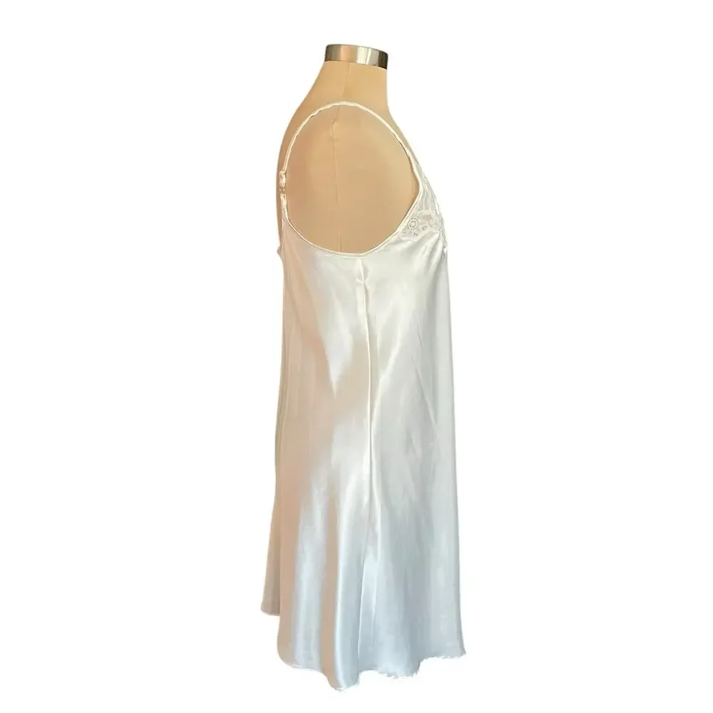 Best United Garment Co. Lingerie Cream Slip / Slip Dress Sz MED Satin and Lace